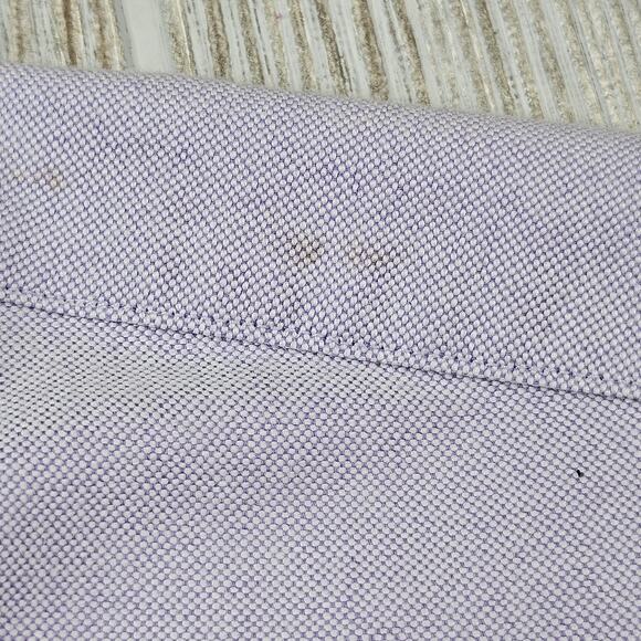 Lands End Shirt Mens 16-36 Tall Light Purple Button Up Long Sleeve Pocket Oxford - Picture 6 of 7